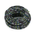 Cordino in cotone nero da 6mm con strisce colorate per la creazione di gioielli fai da te - Corda Rotonda Con Anima N. 2 / 6mm