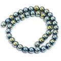 Perline rotonde in ematite iridescente con finitura metallica per gioielli fai da te - Verde