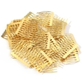 Close-up of golden 10-tooth metal hair combs for DIY bridal headpiece craft supplies - 5 Teeth (26mm) / Gold