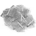 Macro shot of silver metal hair comb components for DIY bridal headpiece making - 5 Teeth (26mm) / White Gold
