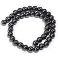 Perle tonde in ematite nero metallizzato lucido per gioielli fai da te e braccialetti - Nero