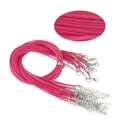 Detalle de cordones rosas encerados para collares con cierres de langosta y extensiones - Rosa Roja