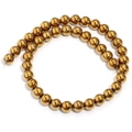 Perle rotonde di ematite dorata lucida per la creazione di gioielli fai da te e bracciali - Oro 18K