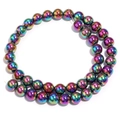 Perline tonde in ematite arcobaleno per creazione di gioielli fai-da-te e bracciali - Colorato