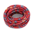 Cordino di cotone etnico rosso da 6mm con motivo jacquard colorato per gioielli DIY - Corda Rotonda Con Anima N. 5 / 6mm