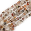 Mix of 12mm natural stone beads including quartz and agate for DIY jewelry making - Mixed Rutilated Quartz Gravel