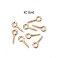 Detailed view of KC Gold screw eye pins for DIY jewelry making and pendant fastening - 4X10mm (ai-200 Pieces/Pack) / KC Gold
