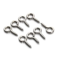 Set of 8 stainless steel screw eye hooks for DIY jewelry making and hanging projects - 4X10mm (ai-200 Pieces/Pack) / White K/Silver