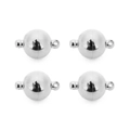 Pack of polished stainless steel magnetic ball clasps for necklace and bracelet making - 8mm / Steel