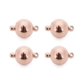 Rose gold round magnetic clasps for DIY jewelry making in polished stainless steel - 10mm / Rose Gold