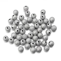 Frosted silver copper spacer beads with stardust texture for DIY jewelry making - 4mm (100 Pieces Pack) / White K/Silver