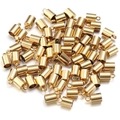 Golden stainless steel tassel caps and cord end connectors for jewelry making on white background - Inner Hole 7mm / Gold
