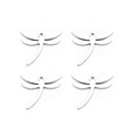 Set mit vier silbernen Libellen-Anhängern aus Edelstahl für DIY-Schmuck und Bastelarbeiten - Libellen Hohles Zubehör (F3526)