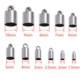 Stainless steel end caps with hanging loops in sizes from 1.5mm to 10mm for DIY jewelry - 2mm Inner Hole / Steel