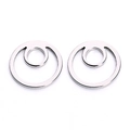 Detail of mirrored stainless steel double ring pendants for DIY jewelry making - Nested Double Ring Shape (F3506)