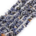 Blue sodalite natural stone 12mm large hole round beads for DIY jewelry making - Blue Spot Stone