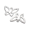 Nahaufnahme von polierten Schmetterlingsanhängern aus Edelstahl für DIY-Schmuck - Minimalistische Hohle Schmetterlingsform (F3535)