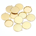 Set of 12 round gold metal pendant trays for DIY jewelry making and resin crafts - Inner Diameter 25mm / Gold