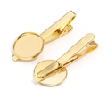 Vergoldete Kupfer-Krawattenklammern mit runder Fassung für DIY-Hemdenaccessoires - 16mm / Gold