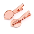 Roségoldene runde Manschettenknöpfe Basis für DIY Herrenschmuck Zubehör Set Teile - 16mm / Roségold