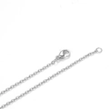 Detailed close-up of stainless steel flat cross chain with lobster clasp for jewelry making - 2mm Width {45cm/4g}(T8542) / Steel