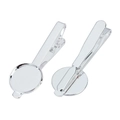 Detaillierte Makroansicht der silbernen Krawattennadel-Basis mit rundem Tablett für DIY - 16mm / Silber