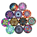 Detailansicht gemischter Mandala- und Tiermuster-Glascabochons für DIY-Schmuckherstellung - 10mm (ai-20 Stück/Packung) / Kaleidoskop-Muster