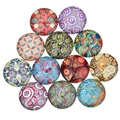 Makroaufnahme von Glas-Cabochons mit bunten böhmischen und Mandala-Mustern für DIY - 10mm (ai-20 Stück/Packung) / Van Gogh Abstrakter Stil