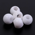 Set mit 5 weißen Naturstein-Perlen 12mm mit großem Loch für DIY Schmuckherstellung - Weißer Jade