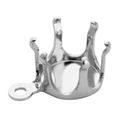 Macro detail of silver round crown claw setting with bail for jewelry making - 5mm / Silver