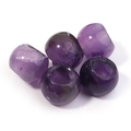 Fünf lila Amethyst-Natursteinperlen mit großem Loch für DIY-Schmuck und Armbänder - Amethyst