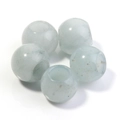 Set mit fünf 12mm hellblauen lichtdurchlässigen Natursteinperlen mit großem Loch für DIY - Aquamarin