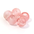 Fünf 12mm lichtdurchlässige Rosenquarz Großlochperlen für DIY Schmuck und Bastelarbeiten - Wassermelonenrot