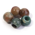 Mehrfarbige 12mm Naturstein-Perlen mit großem Loch für DIY-Schmuck und Armbänder - Indischer Achat