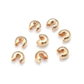 Polierte helle goldene C-Form Quetschperlen-Abdeckungen für professionellen DIY-Schmuckbau - 3*4.5mm / KC Gold