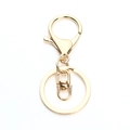 Polished gold metal lobster clasp with flat keyring and swivel link accessory - 30mm / KC Gold (8-Clasp)