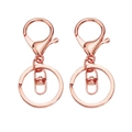 Rose gold lobster clasp key chain set with 360-degree swivel ring and flat round key loop - 30mm / Rose Gold (8-Clasp)