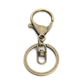 Antique bronze lobster clasp with 360-degree swivel joint and flat split key ring - 30mm / Antique Bronze (8-Clasp)
