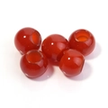Fünf rote 12mm Achat-Natursteinperlen mit Loch für DIY Armbänder und Schmuckzubehör - Roter Achat