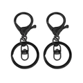 Matte black metal swivel lobster clasp keychain with 360-degree rotating ring - 30mm / Black (8-Clasp)