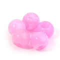 Set mit fünf 12mm rosa Naturstein-Großlochperlen für DIY-Schmuckherstellung - Rosa Jade