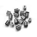 Gunmetal cylindrical leather cord end caps with loop for DIY jewelry making - Internal Diameter 6.5mm / Gun Black