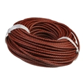 6mm braided leather cord in reddish brown for DIY handmade bracelet making - Burgundy