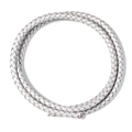 6mm silver braided leather cord material for DIY bracelet making and jewelry crafts - White