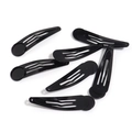 Set of black round base snap hair clips for DIY hair accessories and crafting - 12mm / Swim Black