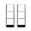 Close-up of polished stainless steel magnetic clasps for DIY jewelry making - Steel-Flat Hole