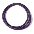 Deep purple braided 6mm round leather cord for DIY handmade bracelet making - Purple