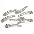 7pcs silver round base metal snap hair clips for DIY jewelry and accessory making - 12mm / Silver