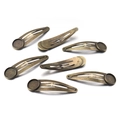 Antique bronze snap hair clips with round flat pads for DIY hair accessory making - Bronze