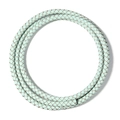 6mm mint green braided round leather cord with brown core for DIY jewelry bracelets - Light Green